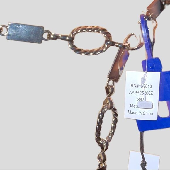 Apt9 shiny silver stylish chain belt with silver metal tassel! NWT - Picture 6 of 9